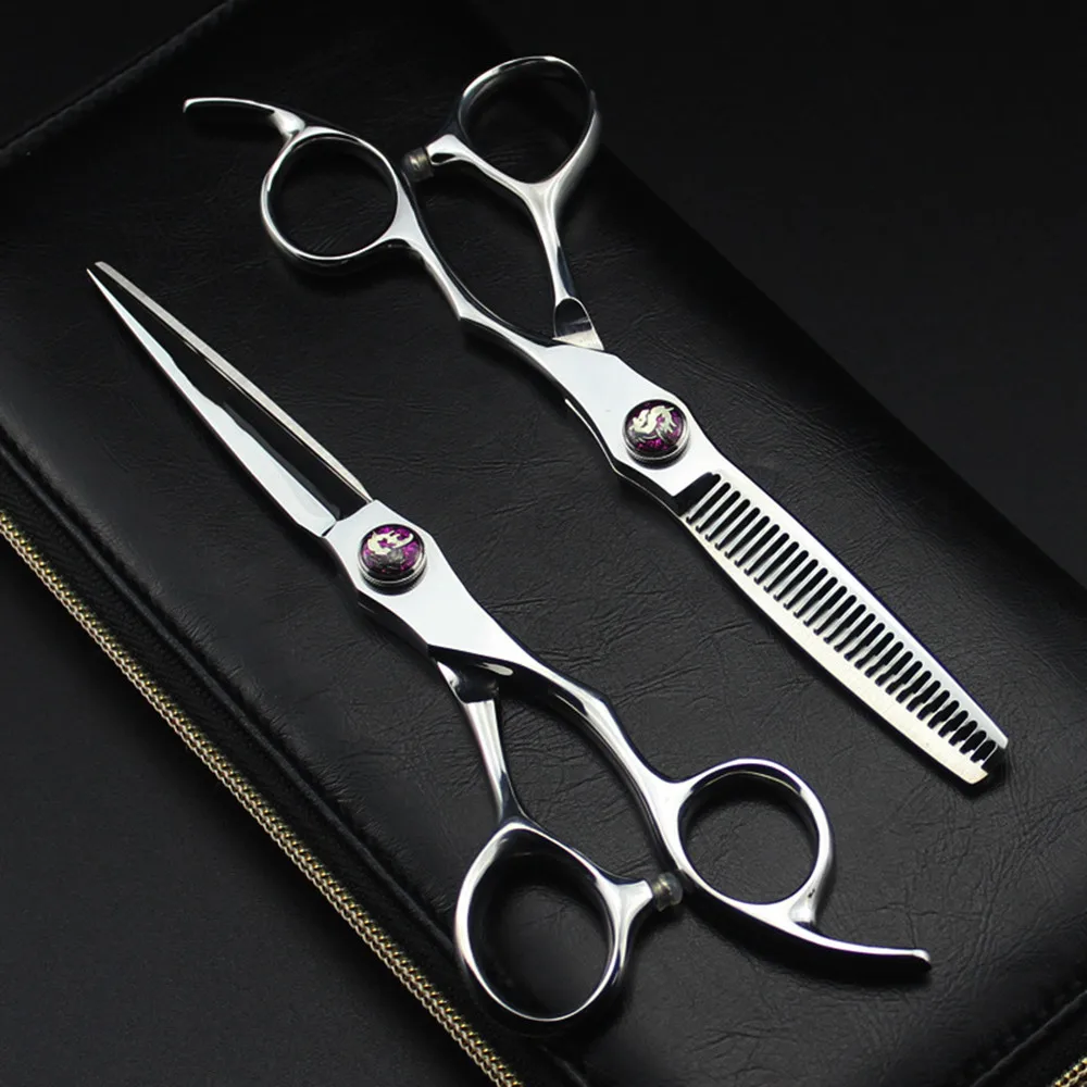 

Professional JP 440c steel 6 '' scissor Gem hair scissors haircut thinning barber makas hair cutting shears hairdresser scissors