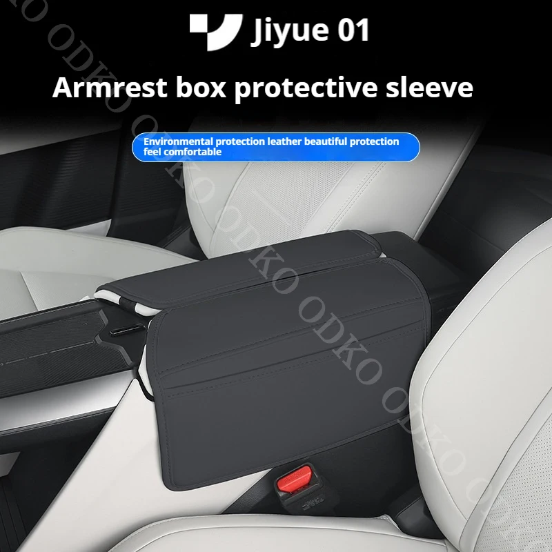 For Jiyue 01 Car Styling Armrest Box Cover Cushion Armrest Box Anti Dirty Cover Dustproof storage box Auto Accessories