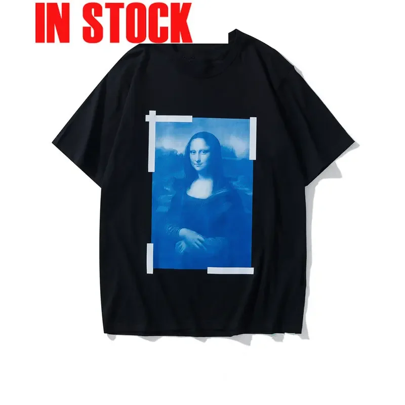 ฤดูร้อนแฟชั่นพิมพ์ลาย Mona Lisa เสื้อยืดสำหรับผู้ชายเสื้อยืดดีไซน์หรูหราสำหรับผู้หญิงเสื้อแนวสตรีทเสื้อสำหรับผู้ชาย