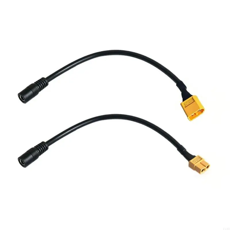 5.5 X 2.5 Mm Female/Male Power Cable, Black Connection Cord for FPV Battery Systems, Monitor Use, and Electronics F19E