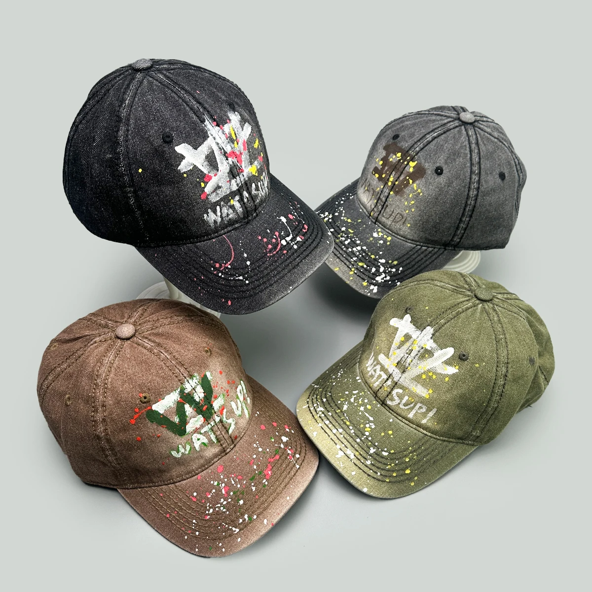 

hand-drawn Colored Letters Baseball Hats New Men Women Bandhnu Sunshade Graffiti Versatile Personal Fashion Outdoor Peaked Caps