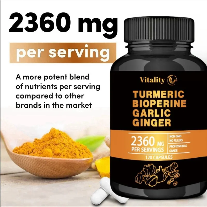 Vitality Turmeric Curcumin with Black Pepper for Optimal Absorption, Best Vegan Joint Support Supplement