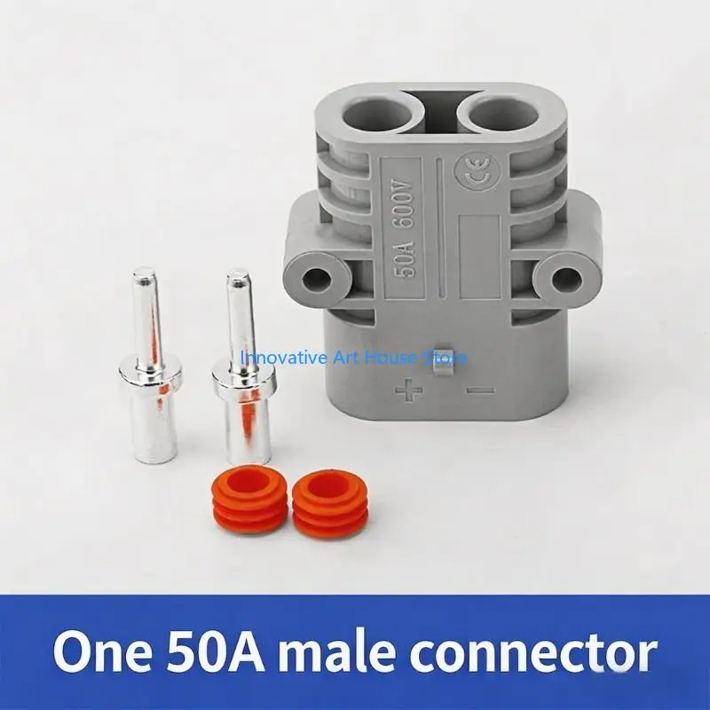 E1PC 50A Waterproof Male And Female Plug Connector For Car Battery Charging With High Conductivity Copper Terminals