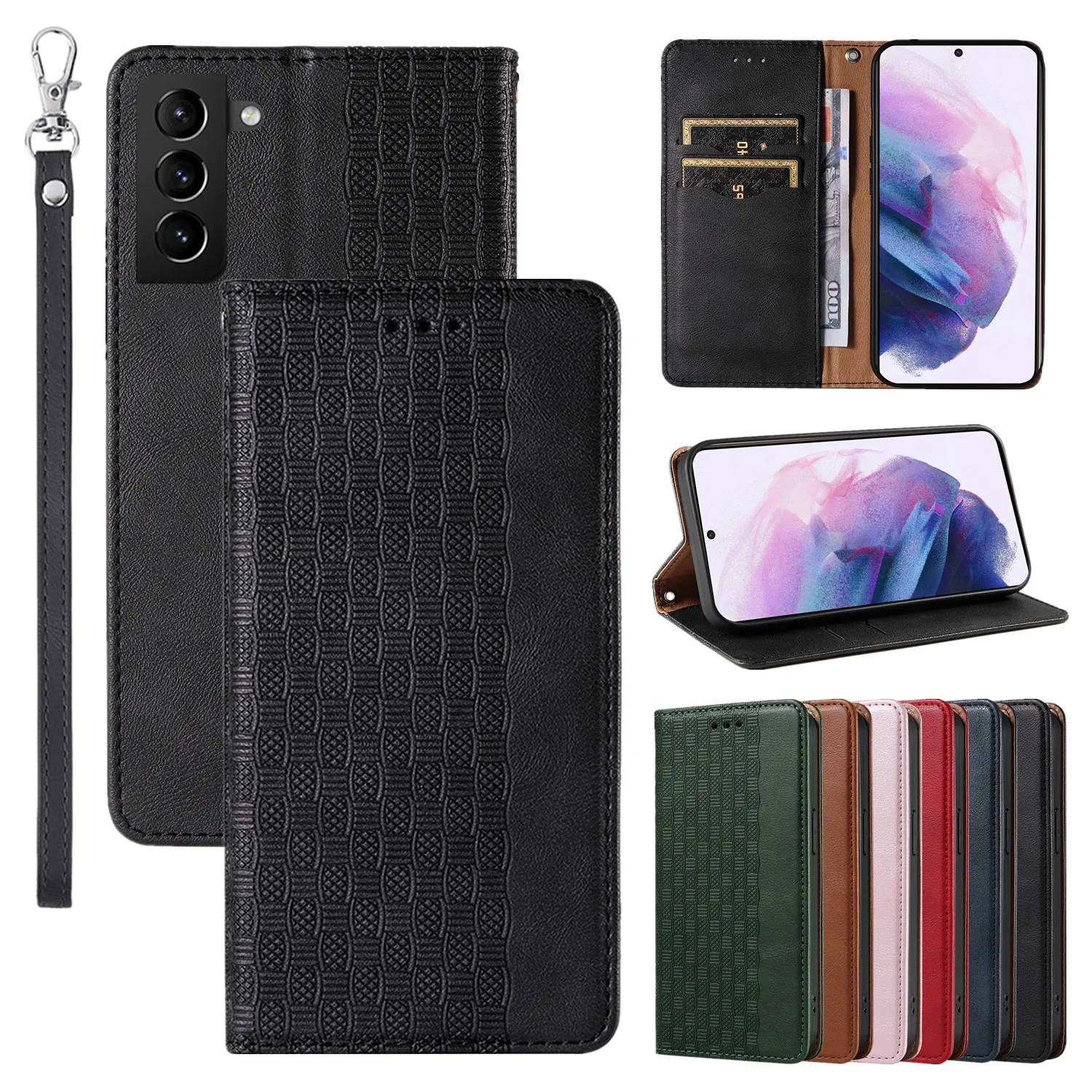 

Flip Case for Samsung Galaxy S22 S21 S20 FE Ultra S10 S9 A21S A51 A71 A32 A52 A72 A70 A50 Cards Luxury Leather Wallet Phone Bags