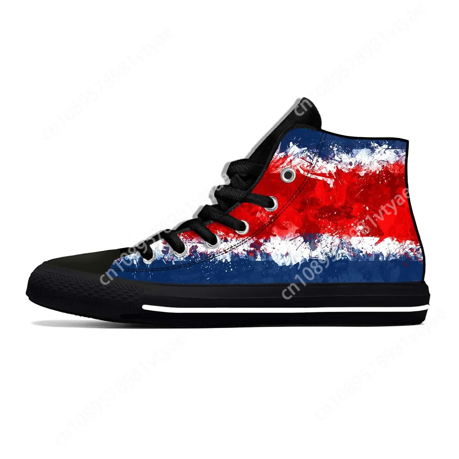 Heiße Costa Rica Rica Flagge patriotischen Stolz Mode lässig Stoff Schuhe High Top bequeme atmungsaktive 3D-Druck Männer Frauen Turnschuhe