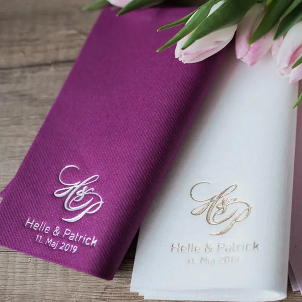 

50pcs Personalized napkins, Custom dinner napkins, serwetki, Bedruckte Servietten, Hochzeit, Wedding napkins, Decorpress