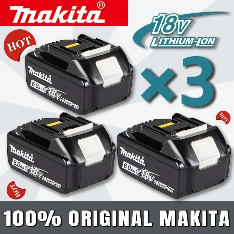 Batterie lithium-ion aste Makita avec chargeur, BL1850, BL1880, BL1860B, LXT400, véritable outil électrique, 18 V