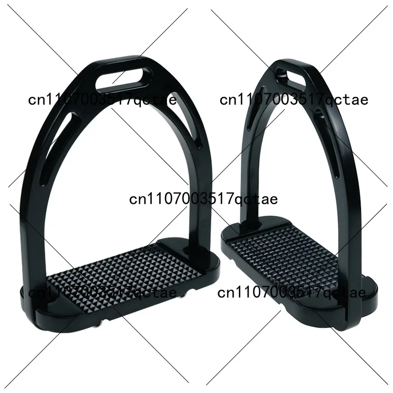 Colorful Aluminum Horse Stirrups with Electroplated Surface, 120mm Inner Width, Stainless Steel Anti-Slip Base