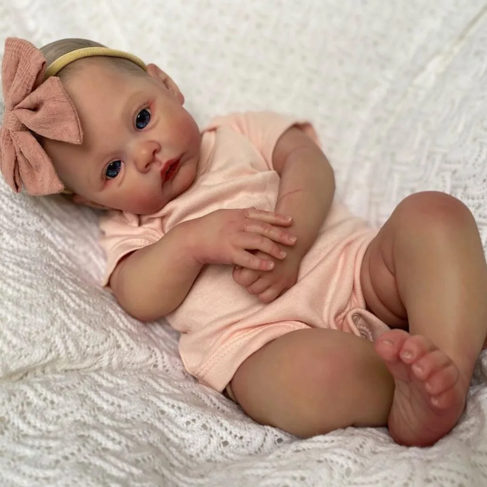 18-calowa lalka Bebe Reborn Meadow Reborn Baby Doll Miękkie ciało 100% ręcznie robiona skóra 3D z widocznymi żyłami Kolekcjonerska lalka artystyczna Prezent