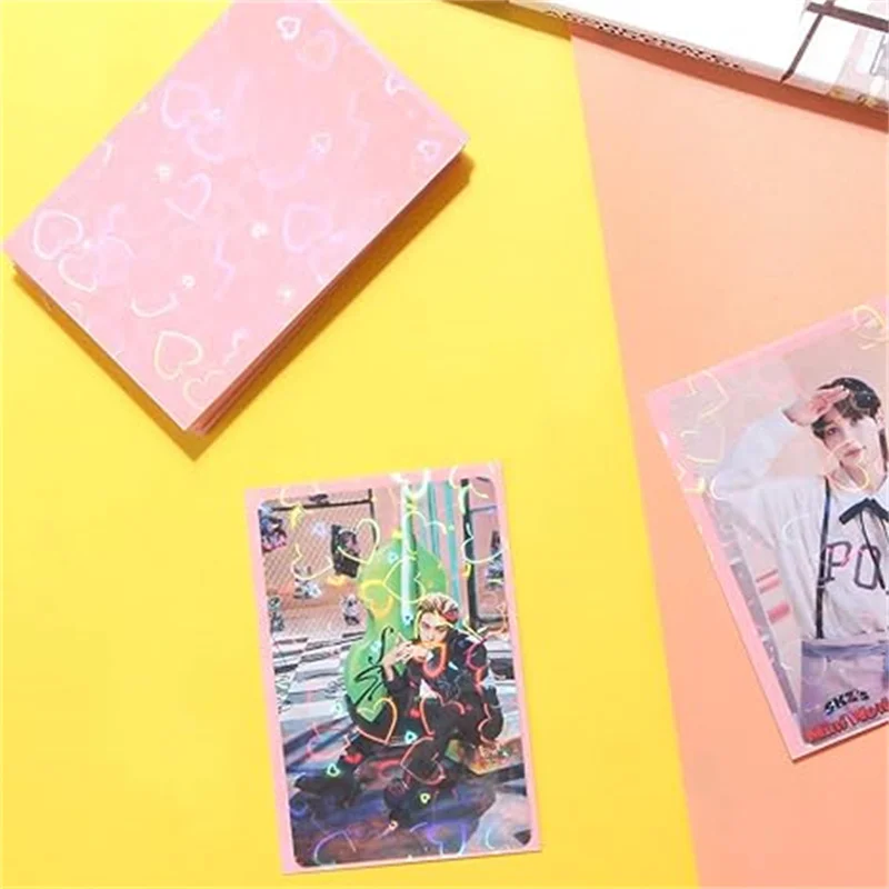 50 قطعة/الحزمة حامل بطاقات الصور المعبود الكوري الملون Photocard الأكمام صور المضادة للخدش بطاقة واقية #4