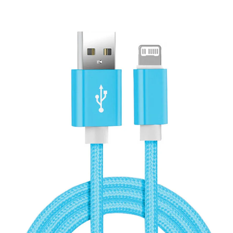 20cm 1m 2m 3m Wire Line Nylon Braid USB Charger Cable For Apple iPhone 14 13 12 11 XS Max XR 5S SE 6 6S 7 8 Plus iPad Mini Air