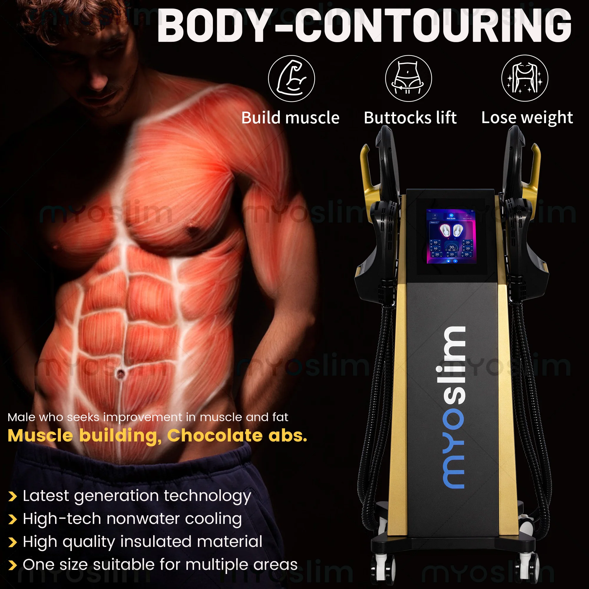 EMS Body Sculpting Machine Fat Burning Body Contouring For Home Personal Use With RF MYOSLIM Muscle Toning Improve Body Shape