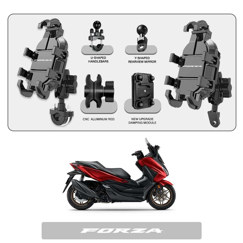 

Phone Mount Stand Motorcycle Holder 360° Rotatable ABS Adjustable For FORZA HONDA FORZA350 FORZA750 350 750 NSS350 NSS