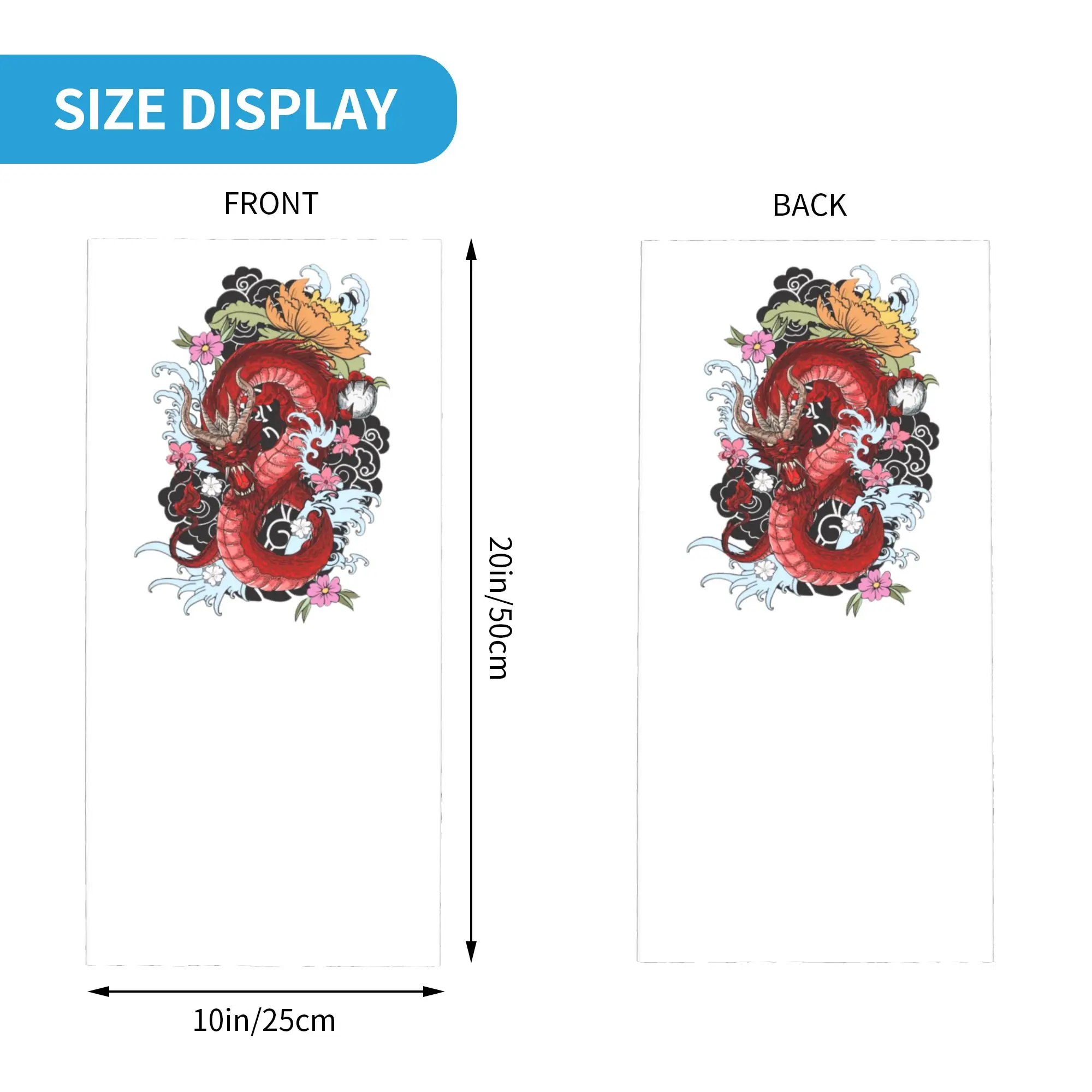 Custom Red Chinese Dragon Tattoo Bandana Neck Gaiter UV Protection Face Scarf Cover Men Women Asian Style Mythology Art Headband