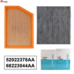 52022378AA 68223044AA Combo Set Engine Cabin Pollen Air Filter For Jeep Cherokee L4 V6 2.4L 3.2L 2014 2015 2016 2017 2018