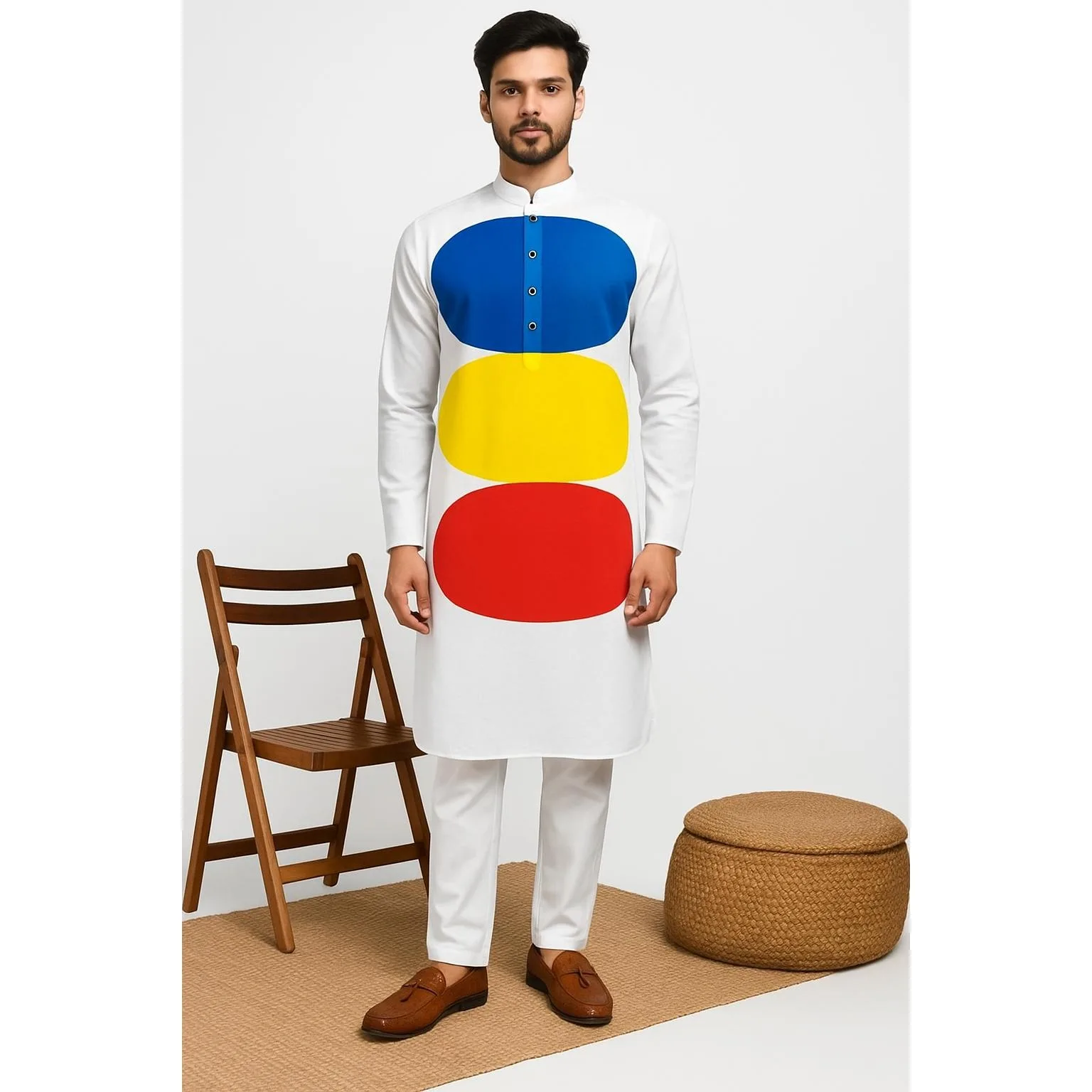 عباية رجالي ثوب عربية طويلة إسلامية هينلي قفطان بأشرطة عادي قمصان رجالية قفطان إسلامي 2026 Harajuku ملابس الشارع