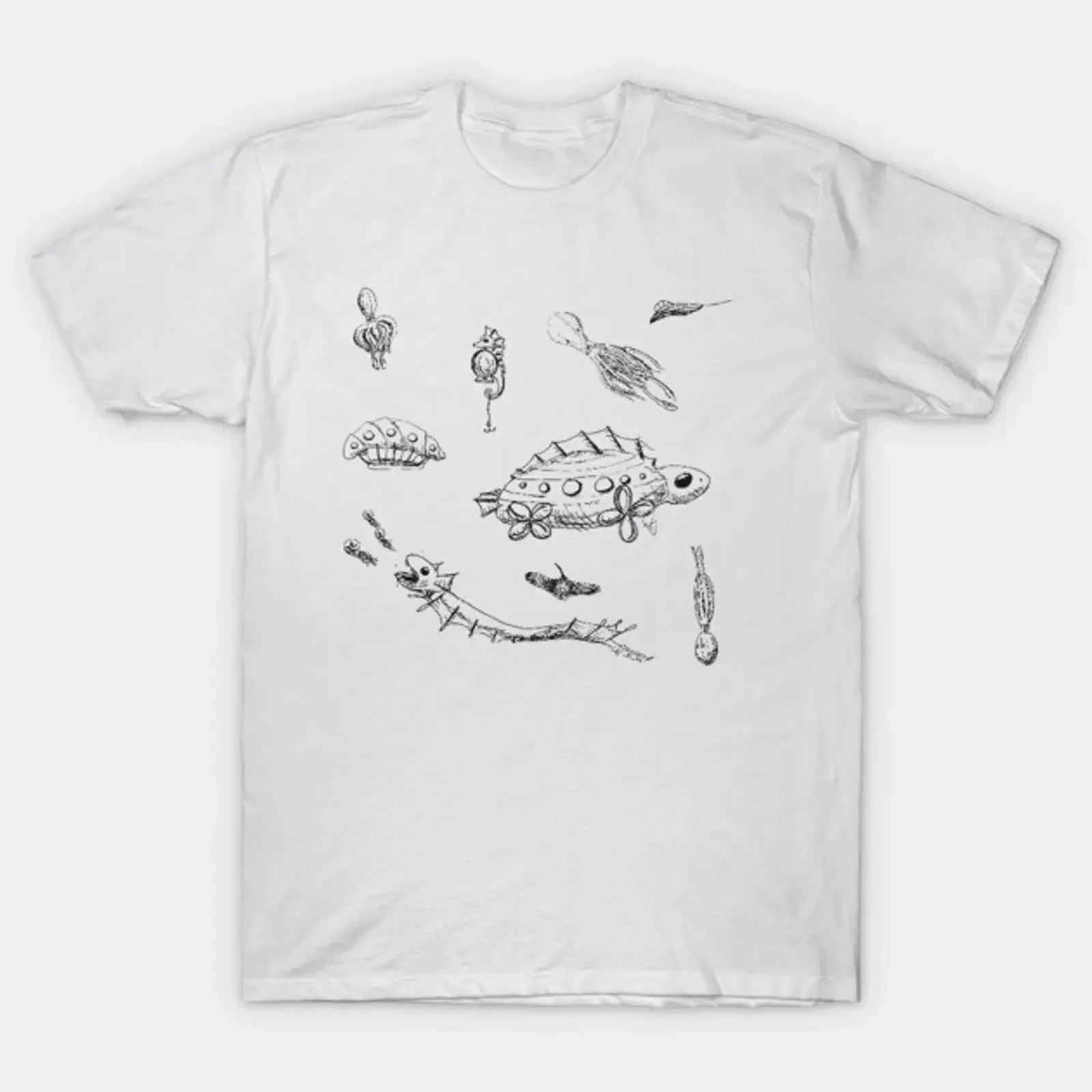 Flying Sea Creatures T Shirt vintage Washed Casual Stretched Breathable designer clothes Unisex Soft Stylish streetwear graphic