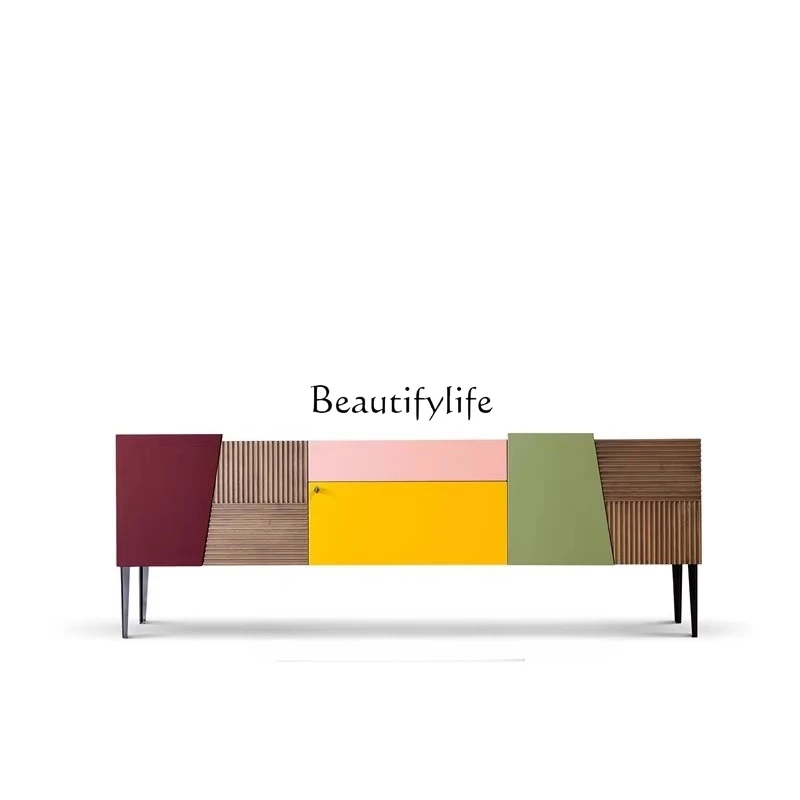 

Nordic personality creative side cabinet tea color color matching entrance storage cabinet simple and modern