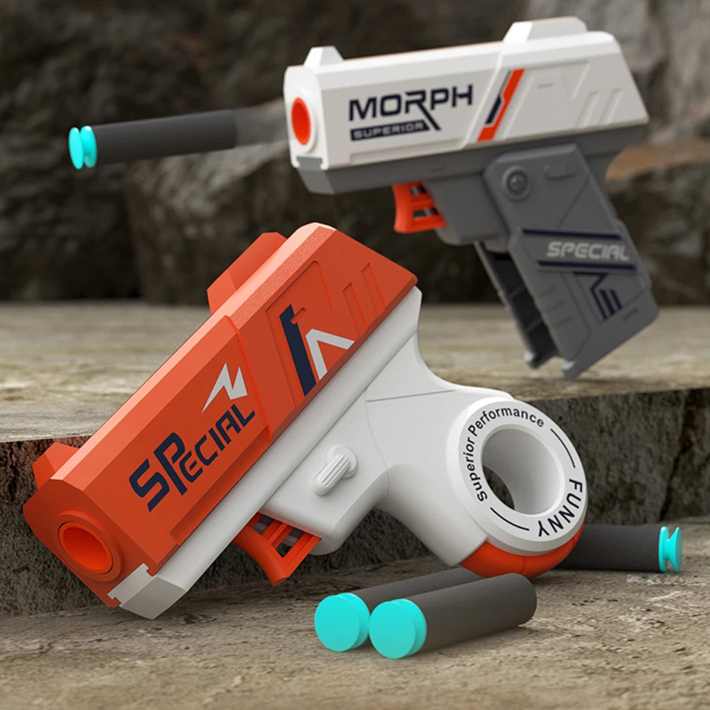 Mini Softbullet Spielzeugpistole Schaumstoff-Dart-Blaster Spinner-Pistole Outdoor-Schießspiele Stressabbau-Spielzeug Geburtstagsgeschenk für Kinder und Erwachsene