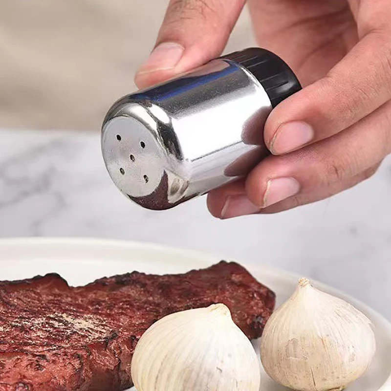 برطمانات توابل من الفولاذ المقاوم للصدأ ، هزاز ملح الشواء ، زجاجة توابل الفلفل ، حاوية تخزين التوابل المنزلية ، إكسسوارات المطبخ