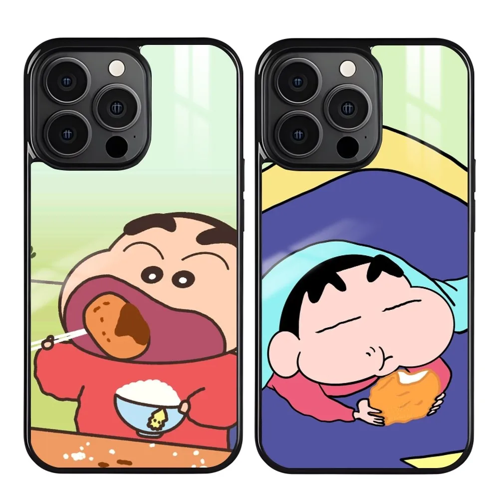 Anime Crayon S-Shin-chan Phone Case For iPhone 16 15 14 13 12 11 Pro Max Plus Mini Magnetic Magsafe Wireless Charging Cover