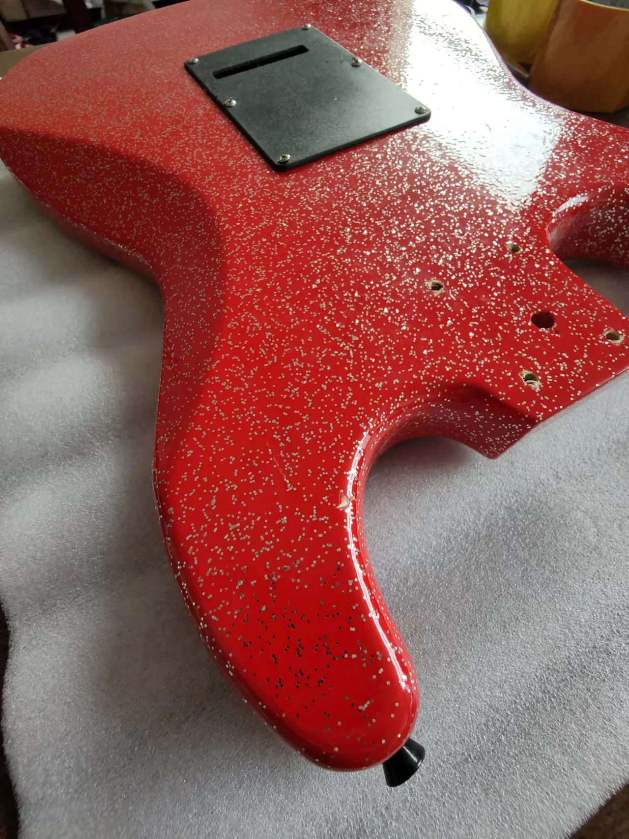 Slat Defective Stock Bling Red Electric Guitar Body Finished with Hardware Pickguard Bridge no Pickups DIY Kit Part