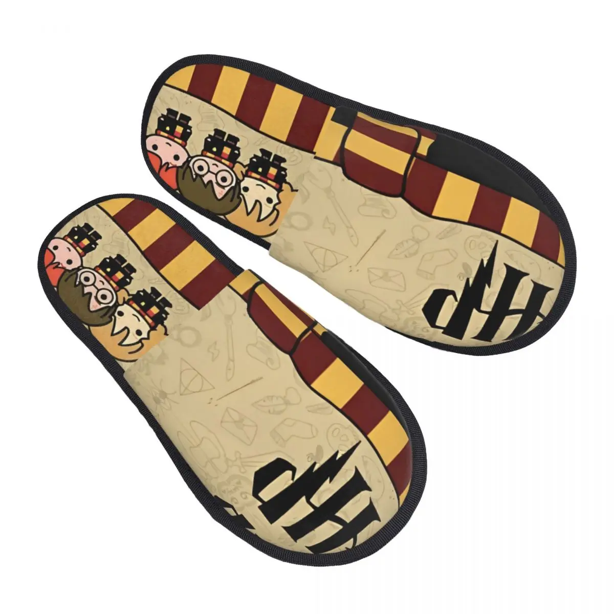 

Школьные тапочки для спальни Harrys Potters Magic с тапочками из пены с эффектом памяти, подарок для женщин и мужчин, домашняя обувь с противоскользящей подошвой