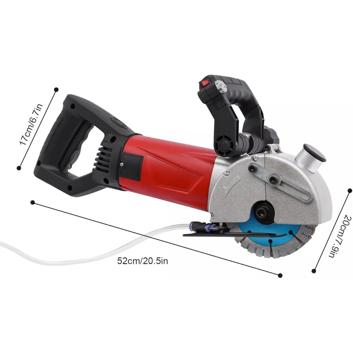 Wall Chaser 125mm 2800W, Channeler Tool with Laser Guide, 7000RPM 5 Diamond Blades, 1.42 Inch Depth, Water Pump Dust Reduction, 180° Adjustable Handle, Lightweight Portable view 6