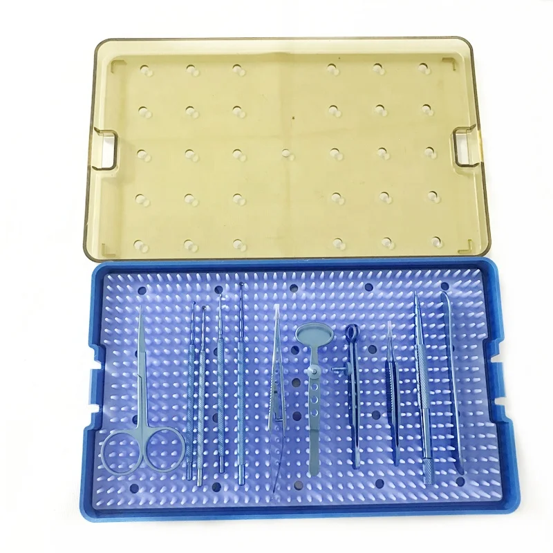 Titanium Alloy 11pcs Chalazion Instrument Set with Sterilization Box for Ophthalmic Surgery