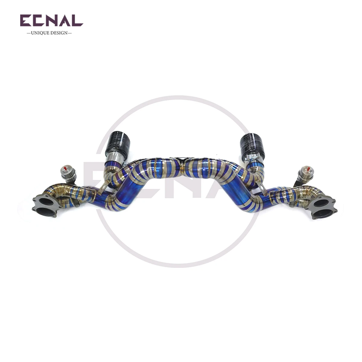 

Выхлоп Ecnal для Porsche 718 GT4 4.0T, прямая выхлопная система из синего обжженного титанового сплава для автомобилей 2020 года выпуска