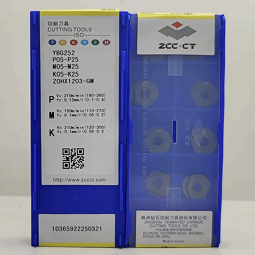 

ZOHX1203-GF YBG252/ZOHX1604-GF YBG252/ZOHX1203-GM YBG252/ZOHX1604-GM YBG252 ZCC.CT CNC blade carbide inserts milling tools