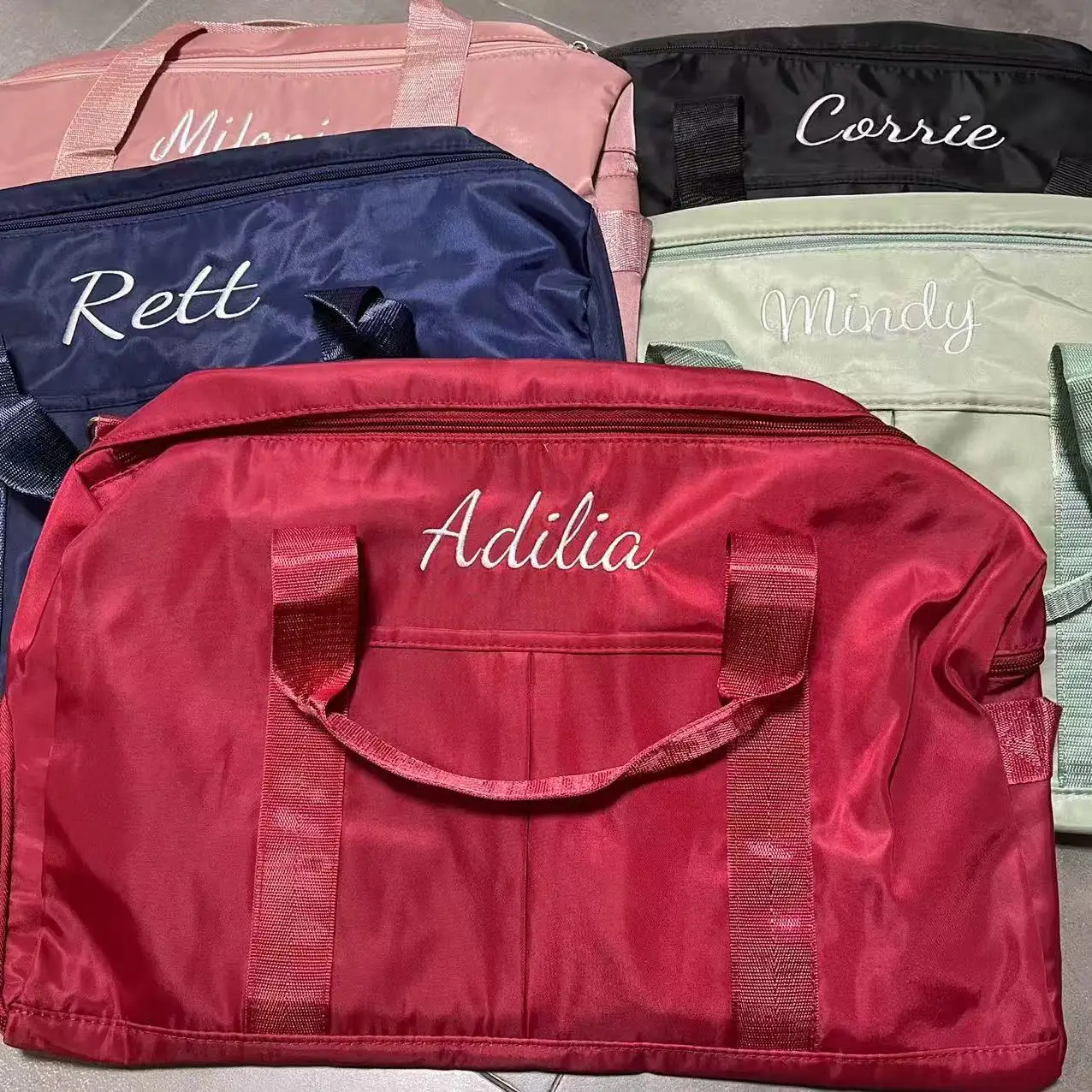 Custom Travel Bag With Arbitrary Name,Large-Capacity Luggage Bag,Dry Wet Separated Fitness Bag, Personalized Embroidery Luggage