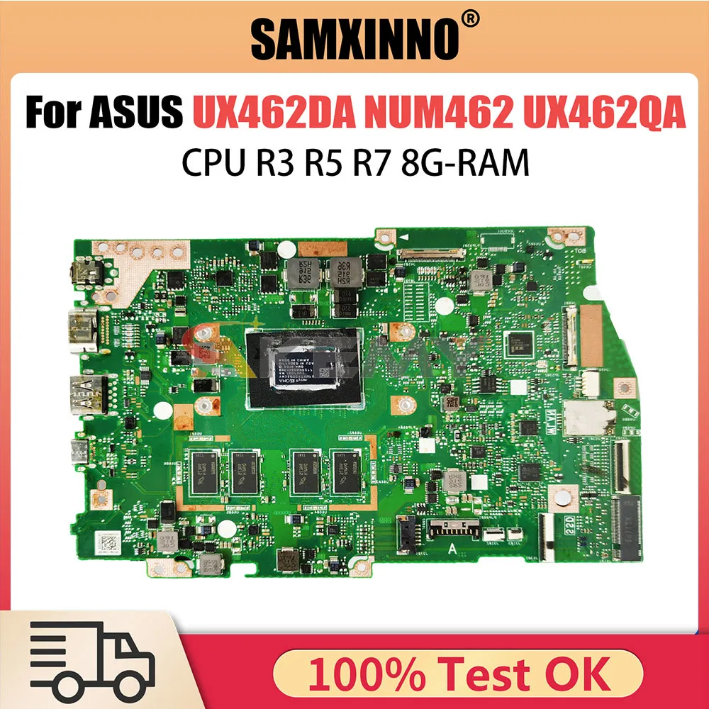 UX462DA Notebook Motherboard For ASUS Zenbook Flip 14 UM462 UX462QA Q406DA UX462D Mainboard R3 3200U R5 3500U R7 3700U 8G RAM