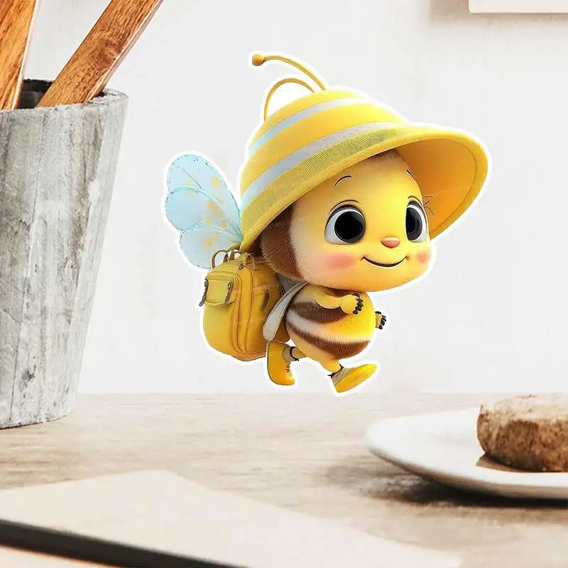 Happy Little Bee Wall Sticker Baby Kids Room Decoration Mural Bedroom Home Wallpaper Nursery Decor Waterproof Decals S825