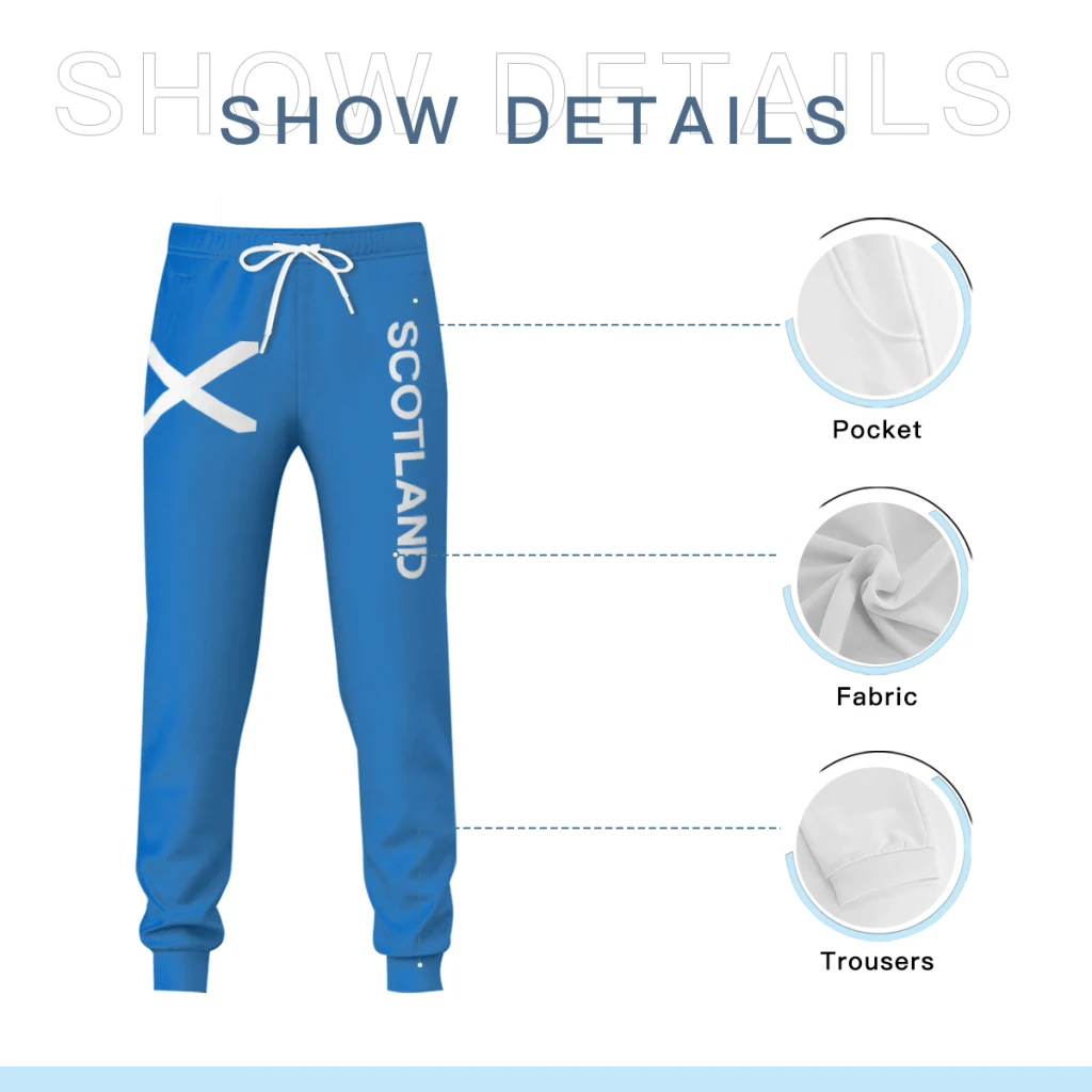 Mens Sweatpants Scotland Flag Pants with Pockets Joggers Soccer Football Multifunction Sports Sweat With Drawstring - Image 5