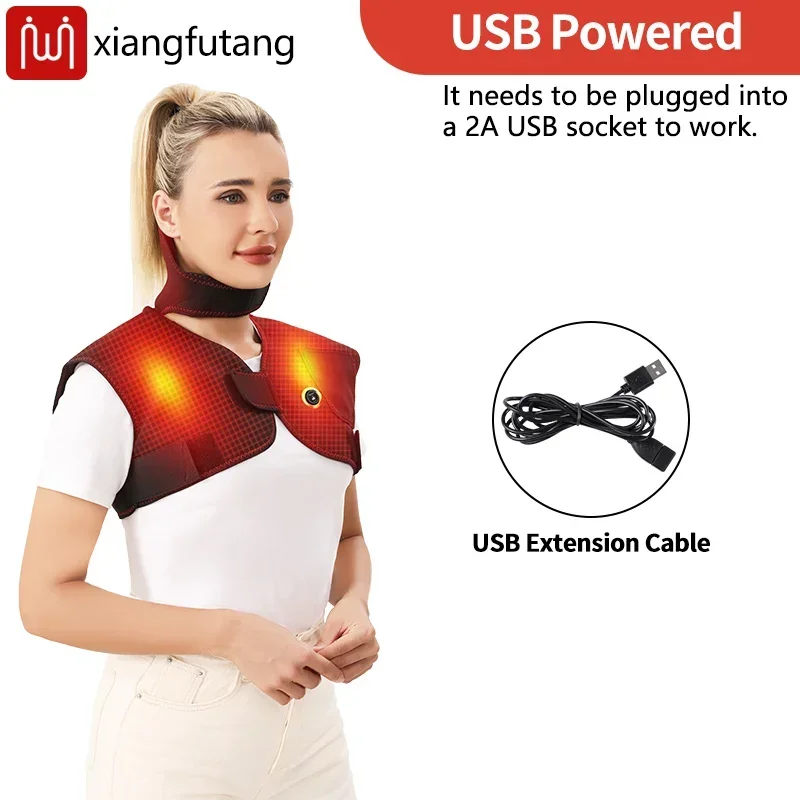 Hot Compress Heating for Neck Shoulders Back Massager Vest 3 Temperature Levels Heated Vest Anti-fatigue Helpful for Sleep