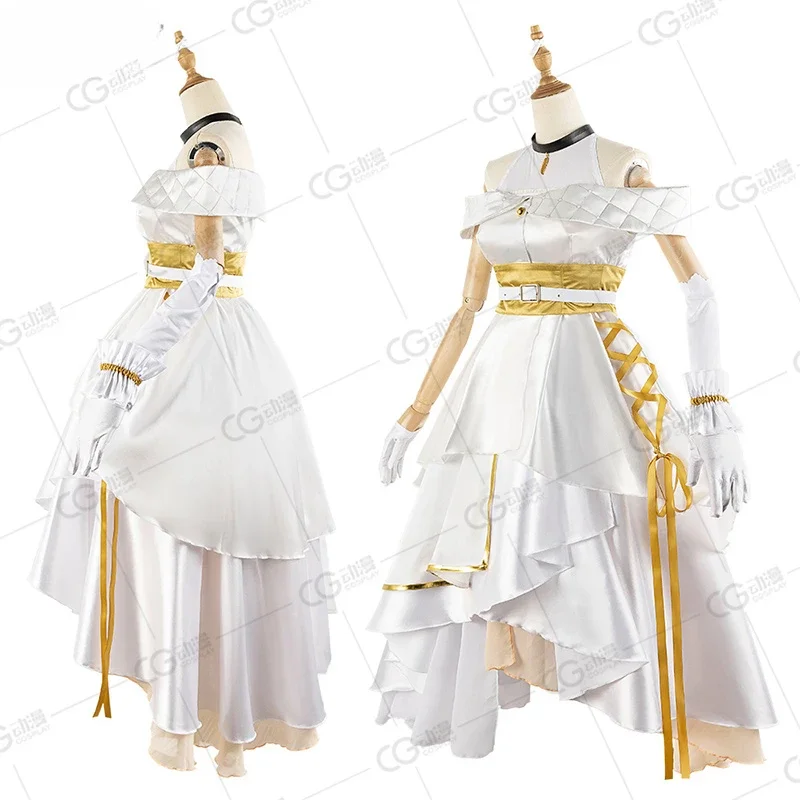 Anime Virtual YouTuber NIJISANJI Cosplay Costume 6th Anniversary Kuzuha/ kanakana / nei ponto / Hakase Fuyuki White Uniform Suit