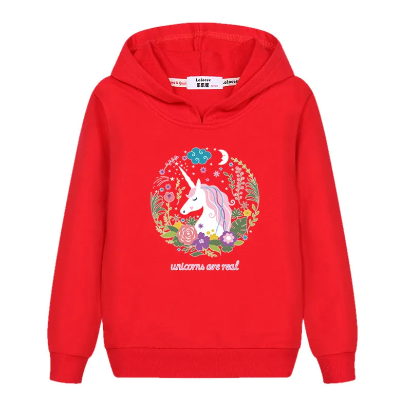 Aimi Lakana Winter Unicorn Hoodie Little Girl Student Sweatshirt Holiday Party Pullover Fashion Apparel