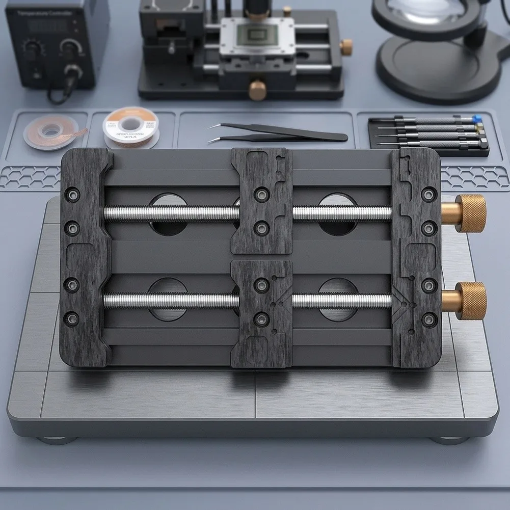 For PCB Holder Tool with Dual Adjustable Fixtures for Glue Removal Soldering and Delicate Electronic Maintenance