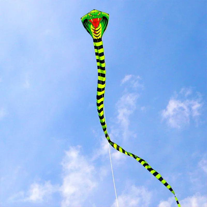 Large 8m Children Kite Toy Cartoon Snake Shape With Handle Line Easy to Fly Cobra Kite Children Flying Kite Outdoor Sports Toys