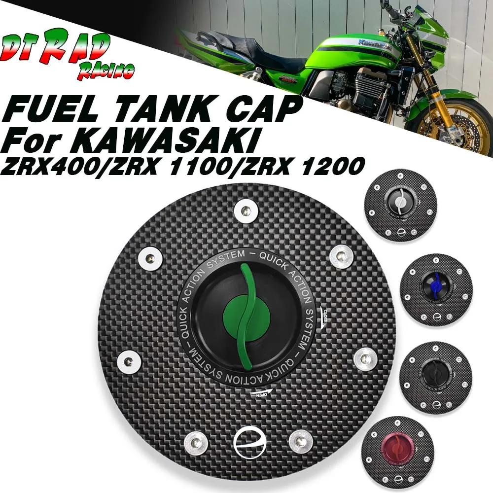 

Vintage Motorcycle Fuel Tank Cap For KAWASAKI ZRX400/ZRX 1100/ZRX 1200 Carbon Fiber Quick Release Gasoline Plug Oil Gas Cover