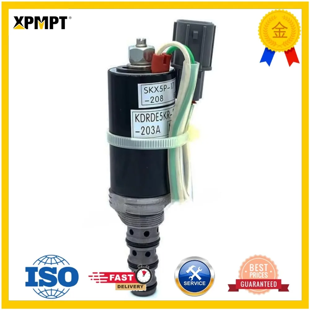 Solenoid Valve For Hyundai R210-7 R215-7 R220-7 R225-7 Pump SKX5P17208 KDRDE5K2040C07109 Replacement Part