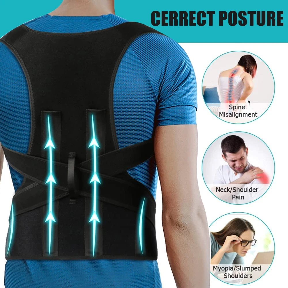 Back Brace Posture Corrector for Women & Men Back Lumbar Support Shoulder Posture Support for Improve Posture & Back Pain Relief