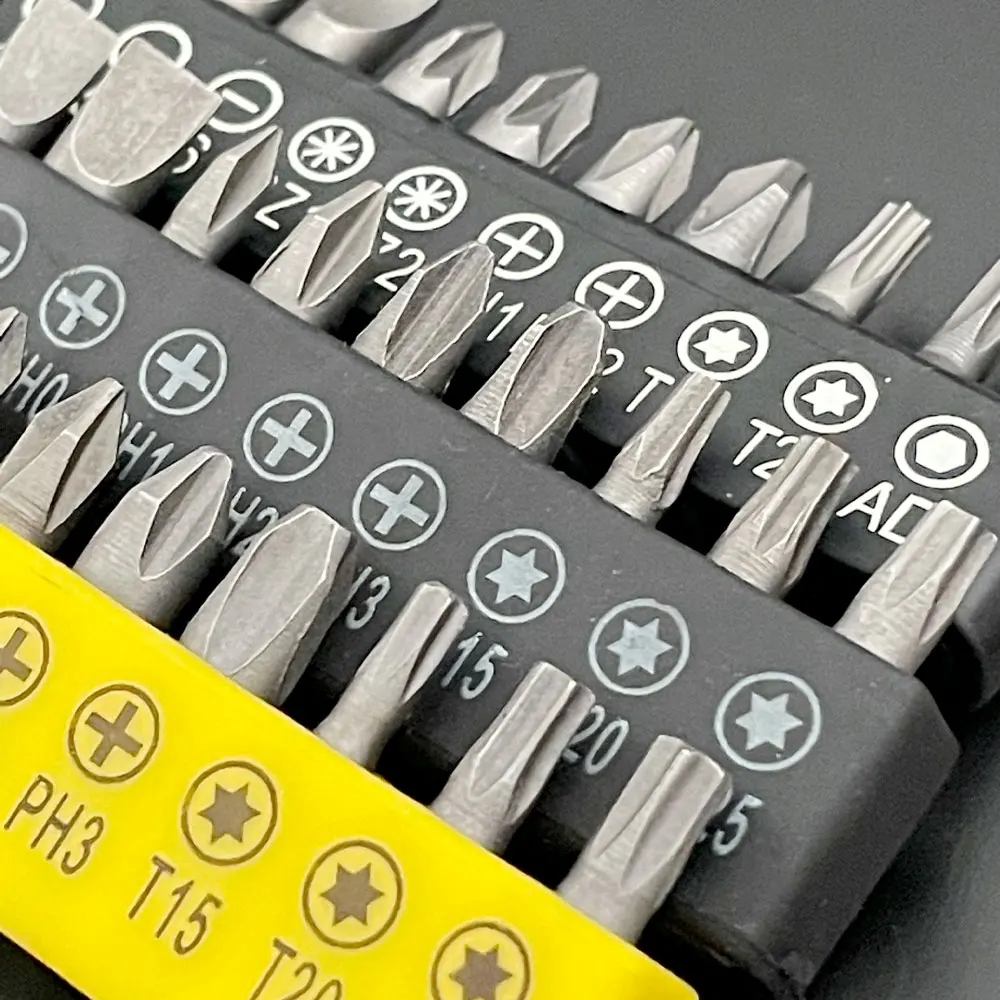 10pcs Rubber Strip Cross Screwdriver Head Bit 60mm Conversion Extension Rod Woodworking Power Tool Set