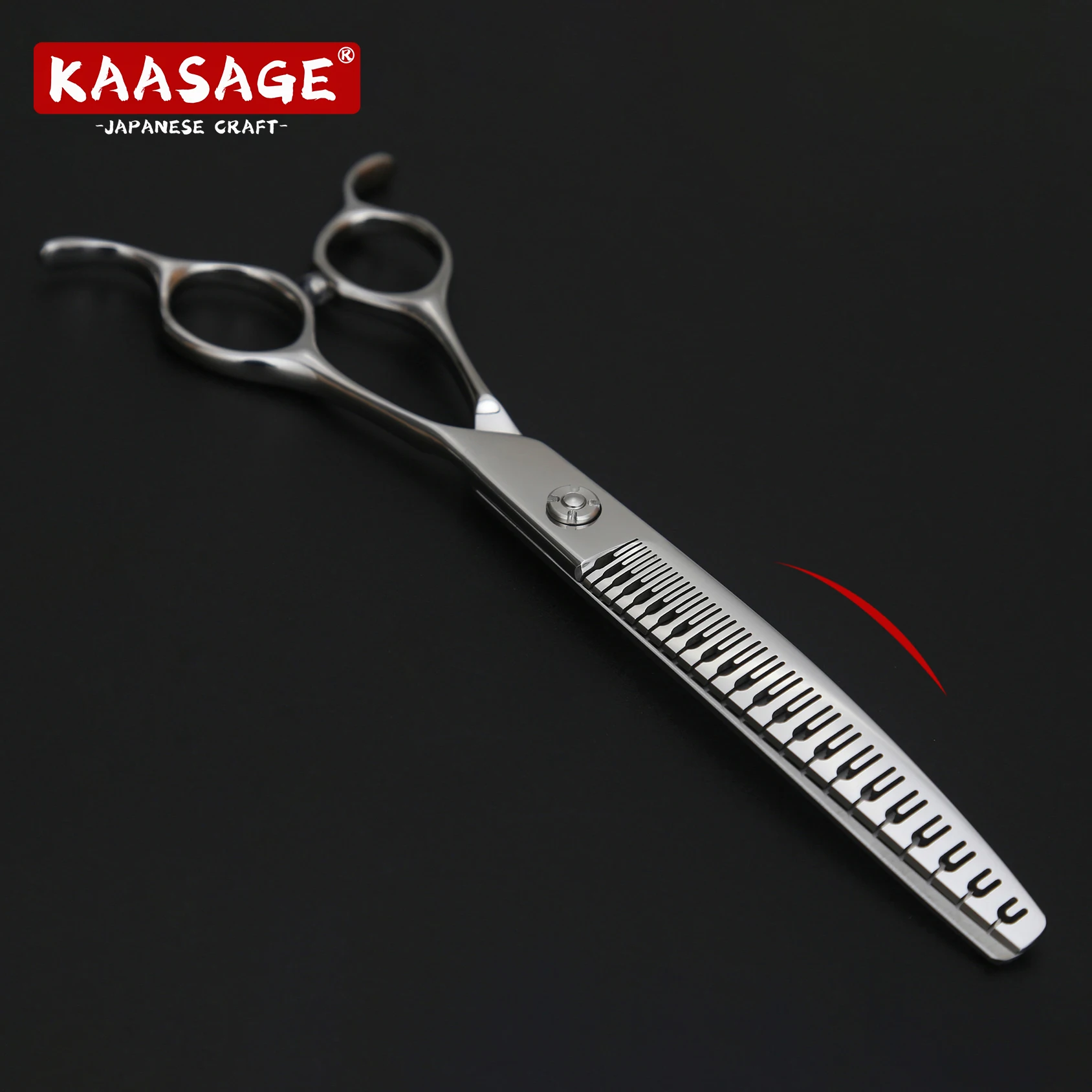 

7-Inch Curved Stainless Steel Dog Grooming Scissors JP440c 3D Gradient Pet Curved Chunker Scissors with Natural Cutting Effect