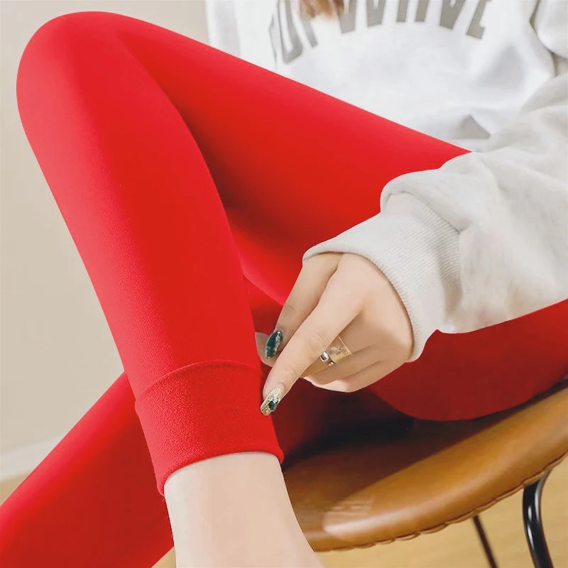 보이지 않는 가랑이 바지 독일 양털 롱 존스 여성용 난방 및 양털 방한 열 바지 여성, 커플 데이트,