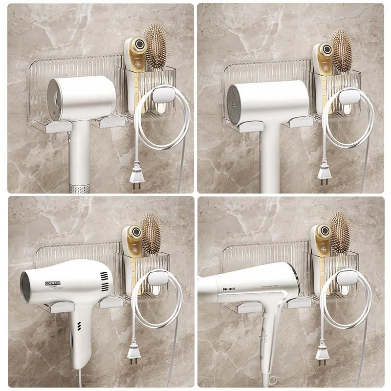 Hair Dryer Holder Wall Dryer Cradle Straightener Stand Hairdryer Organizer Box Toilet Blower Holder Shelf Bathroom Accessories