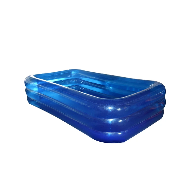 

# Hot Customized Folding Plastic Large Rectangular Swimming Pool Portable Transparent PVC Inflatable Pool Blow Up Family Pool
