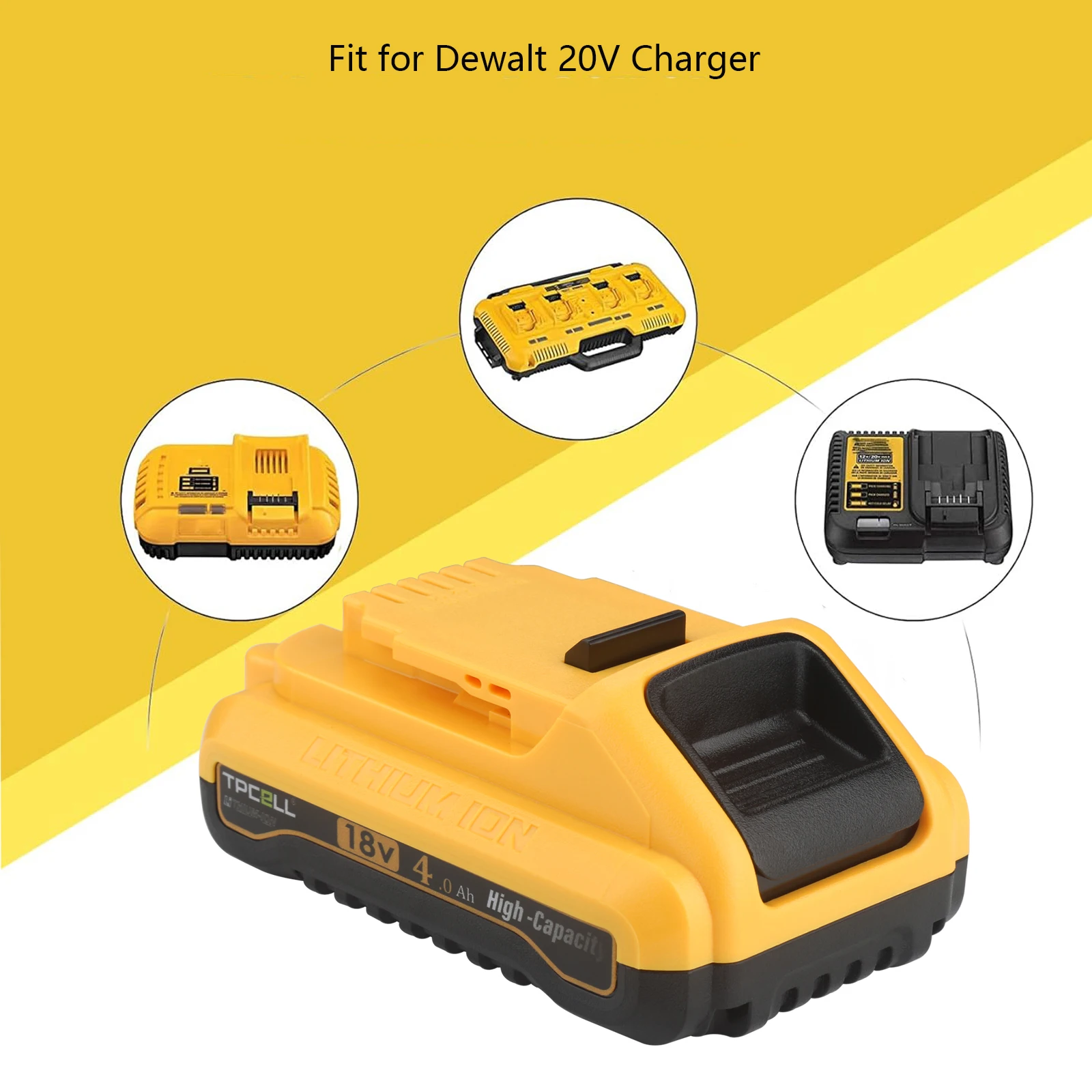 21700 Cells 4.0Ah For DeWalt 20V Battery DCB200 Replacement Battery Compatible With For Dewalt 18V/20V Tools Battery