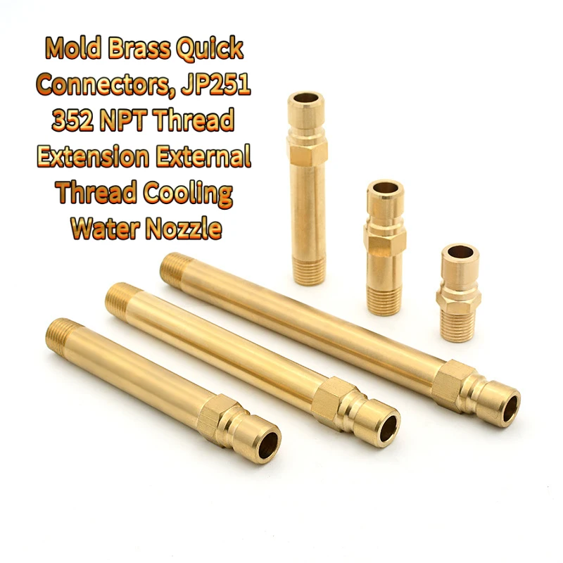 5PCS Brass Quick Connectors, JP251 352 NPT Thread Extension External Thread Cooling Nozzle
